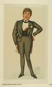 Caricatura de Oscar Wilde en Vanity Fair, 1884. Conservado en Museum of London,